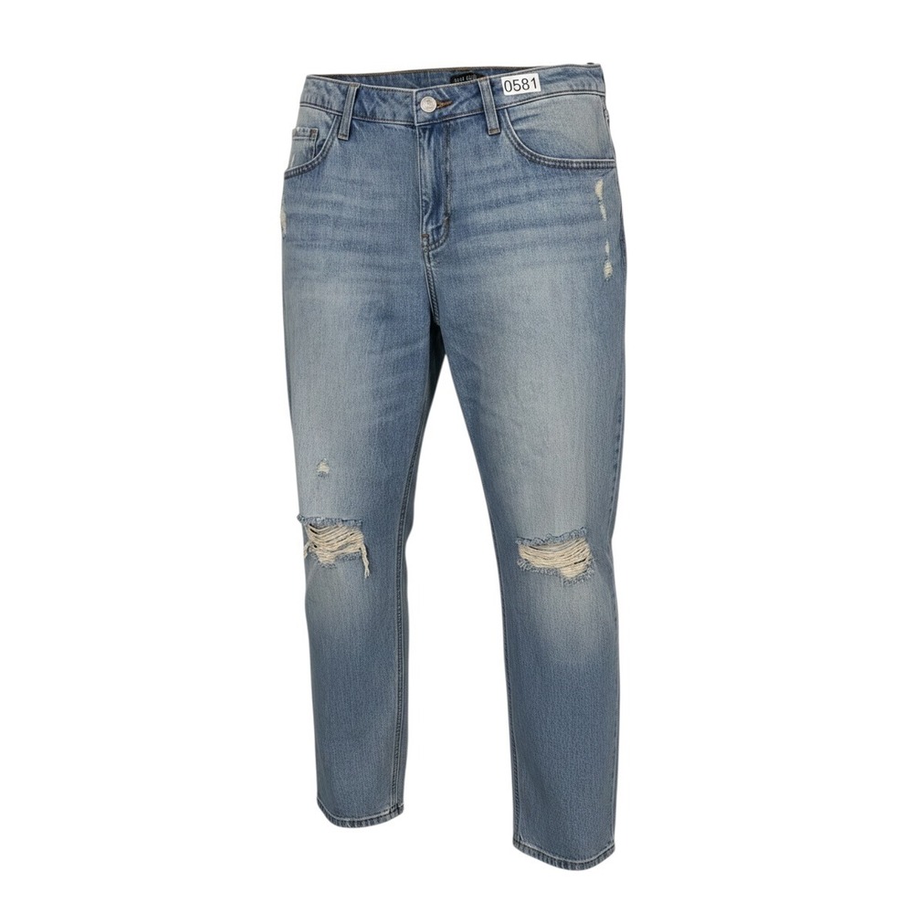Wild Fable Womens Mid Rise Curvy Straight Distressed Jeans Light Wash Size 14/32